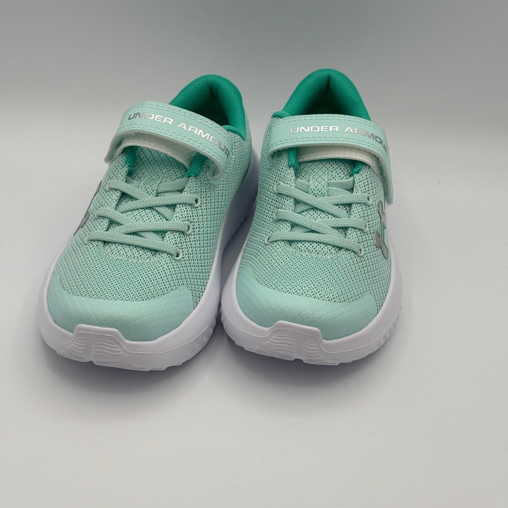 Under Armour UA GPS Surge 4 AC Shoes Girls Size 2Y Green Running 3027109-703 - Picture 3 of 8